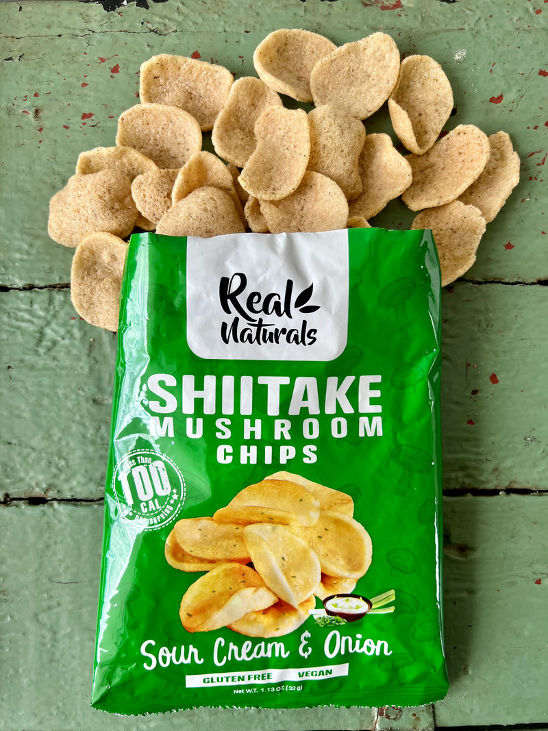 Real Naturals Shiitake Mushroom Chips Sour Cream & Onion 32g Vegan