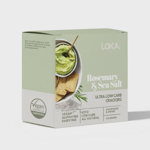 Loka Low Carb Lupin Crackers - Rosemary & Sea Salt 120g