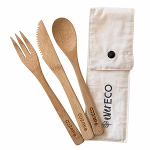 Ever Eco Bamboo Cutlery Set With Organic Cotton Pouch