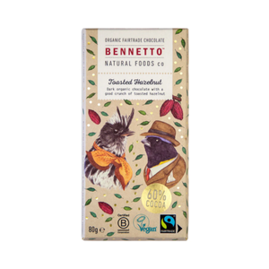 Bennetto Organic Dark Chocolate Toasted Hazelnut 80g (cold)