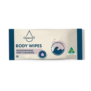 CleanLife Plastic Free Body Wipes Deodorising & Cleaning 40pk