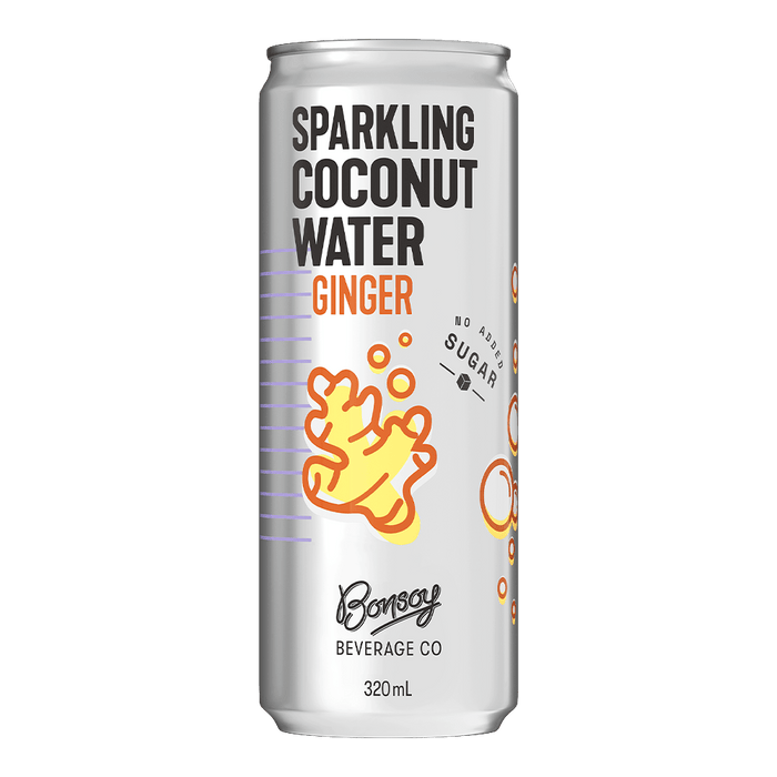 Bonsoy Sparkling Coconut Water - Ginger 320ml