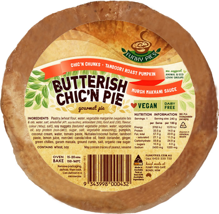 Funky Pie - Butterish Chicn Pie 240g (cold)