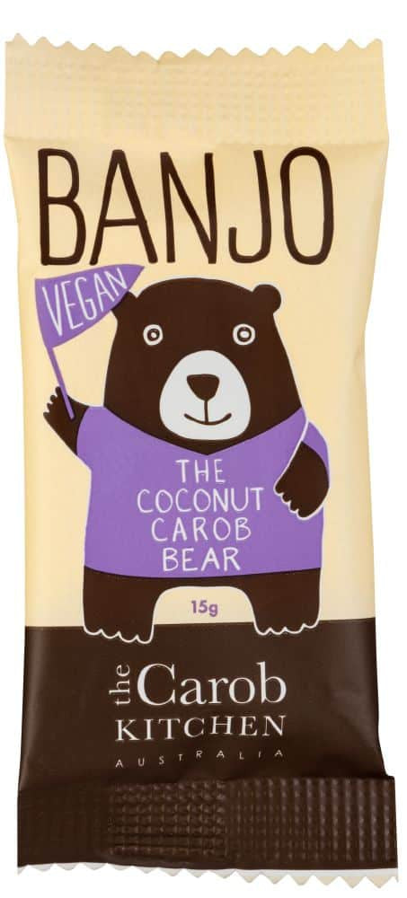 The Carob Kitchen Carob Banjo Bear Vegan Coconut 15g (cold)