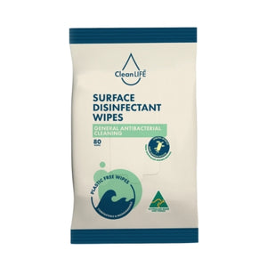 CleanLife Plastic Free Surface Disinfectant Wipes 80pk