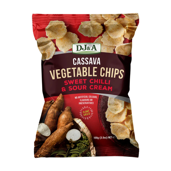 DJ&A Cassava Vegetable Chips Sweet Chilli & Sour Cream 100g