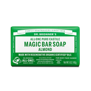 Dr Bronner's Pure-Castile Magic Soap Bar - Almond 140g