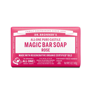 Dr Bronner's Pure-Castile Magic Soap Bar - Rose 140g