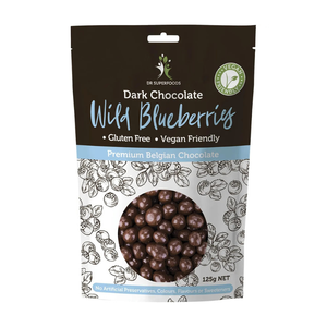 Dr Superfoods Wild Blueberries Dark Chocolate 125g (cold)