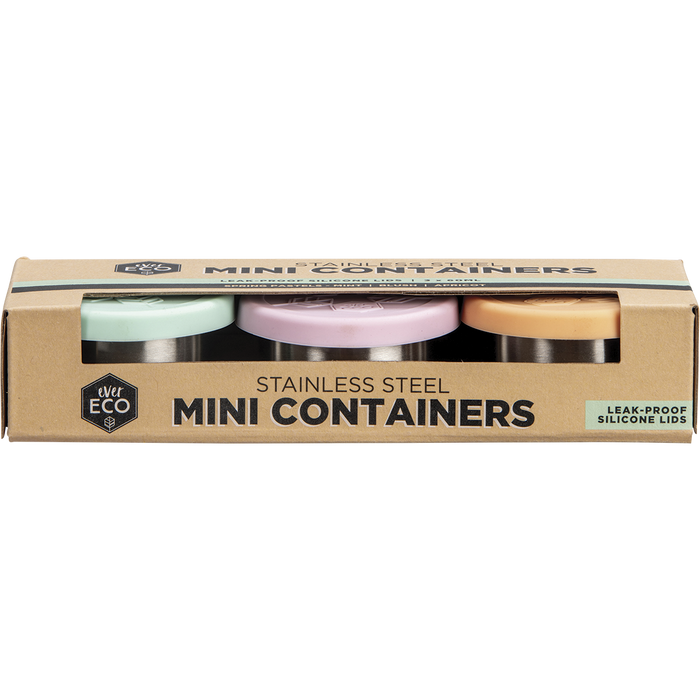 Ever Eco Stainless Steel Mini Containers - Spring Pastel 3pk