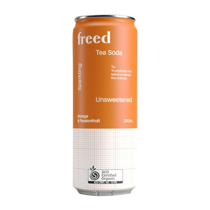 Freed Beverages Organic Sparkling Tea Soda - Orange & Passionfruit 330ml