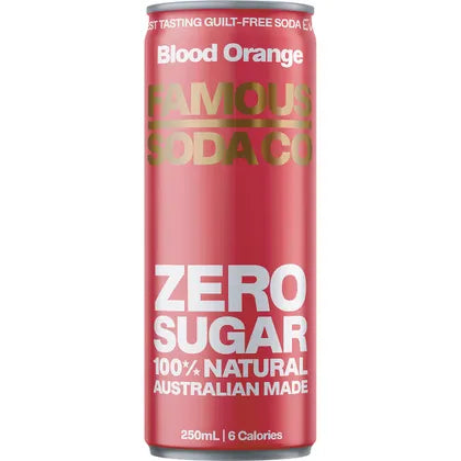Famous Zero Sugar Soda Blood Orange 250ml