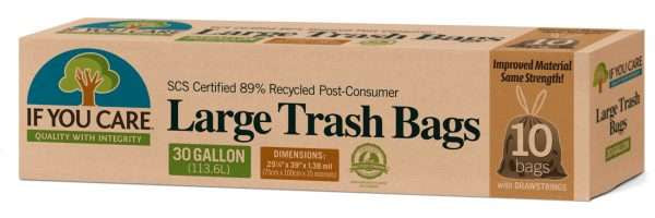 If You Care Recycled Large Trash Bags Drawstring 10 Bags 30 Gallon