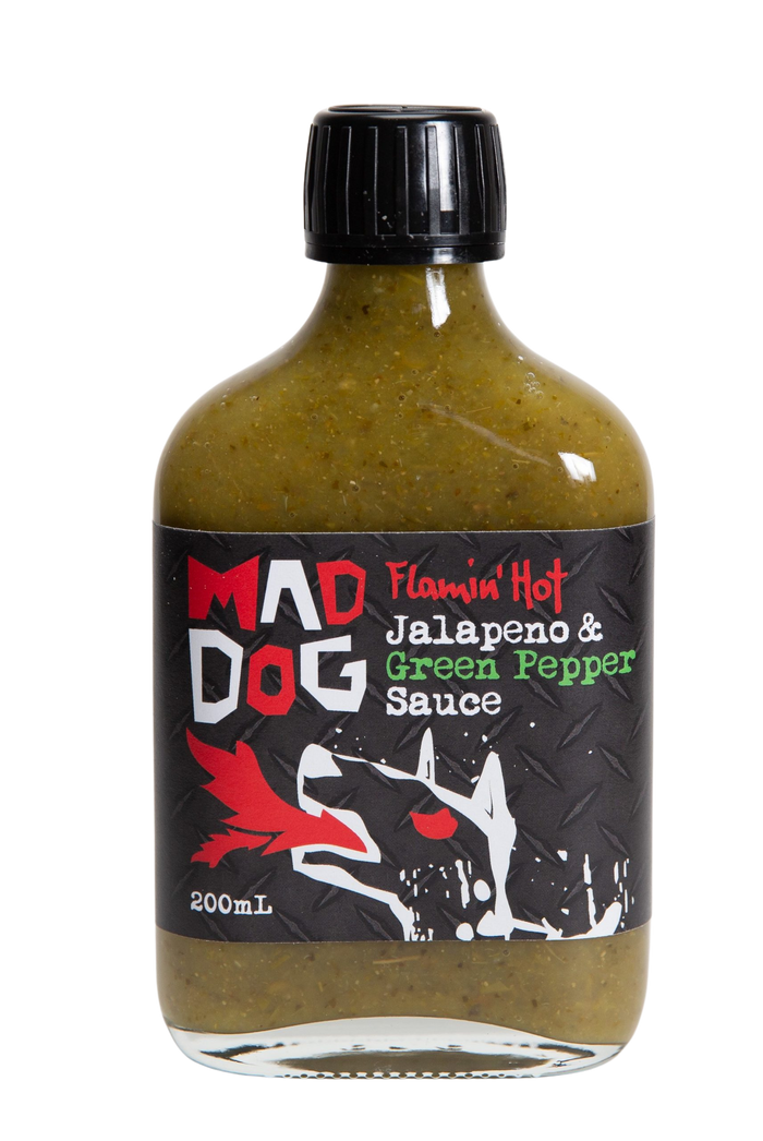 Mad Dog Sauces - Flamin Hot Jalapeno and Green Pepper Sauce 200ml