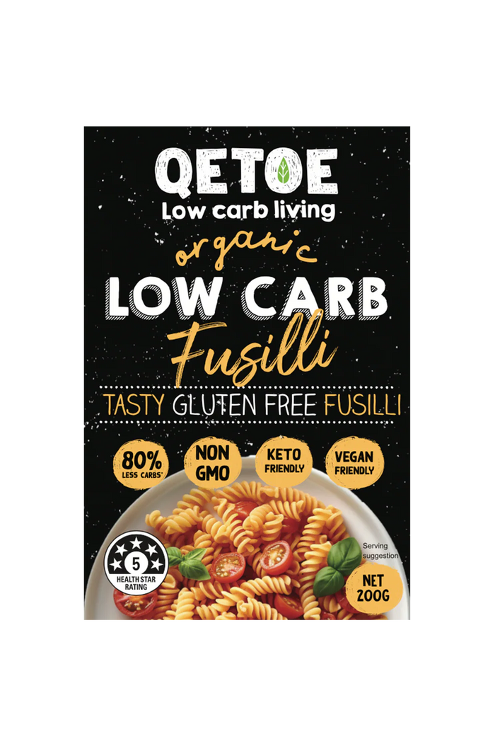 Qetoe GF Organic Low Carb Fusilli  200g