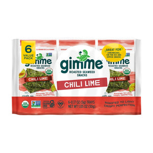 Gimme Roasted Seaweed Chili Lime 6pk 30g