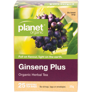Planet Organic Ginseng Plus Herbal Tea 25pk