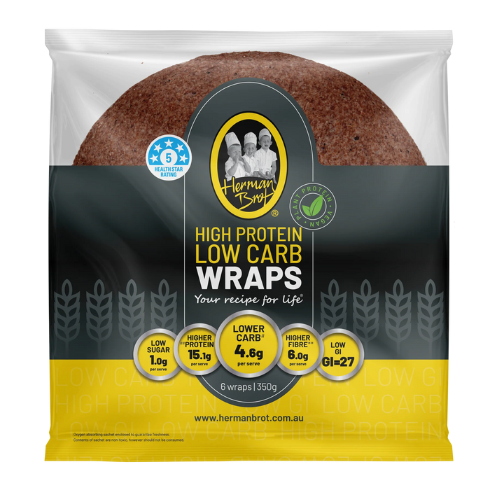 Herman Brot Wraps - High Protein Low Carb 6pk 350g (cold)