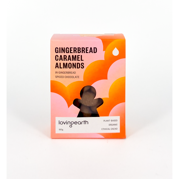 Loving Earth Choc Gingerbread Caramel Almonds 100g
