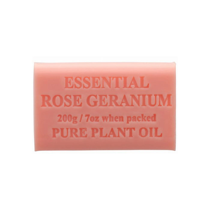 Natural Soap Bar - Essential Rose Geranium 200g