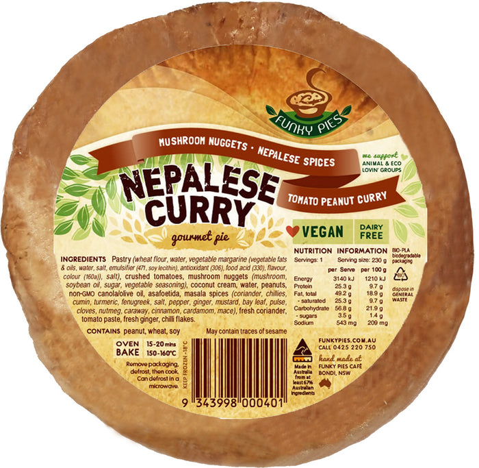 Funky Pie - Nepalese Lamb Style Curry 230g (cold)