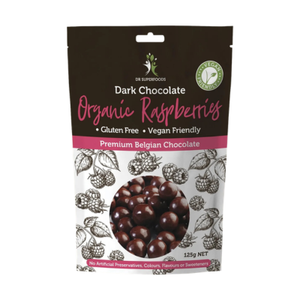 Dr Superfoods Raspberries Dark Chocolate 125g (cold)