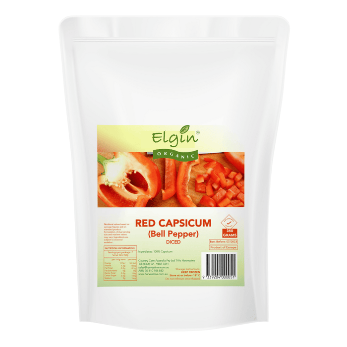 Elgin Organic Red Capsicum Diced 350g (cold)