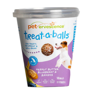 Pet Ervescence Pet Treat-A-Balls - Peanut Butter, Blueberry & Banana 198g