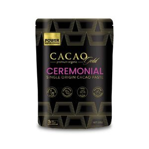 Power Super Foods Certified Organic Cacao Gold Single Origin Paste - Ceremonial Grade Chunks 225g