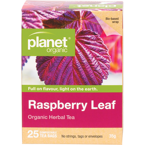 Planet Organic Raspberry Leaf Herbal Tea 25pk