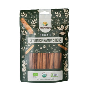 Roswods Organic Ceylon Cinnamon Sticks 100g