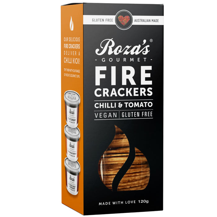 Roza's Gourmet Crackers - Chilli & Tomato 120g
