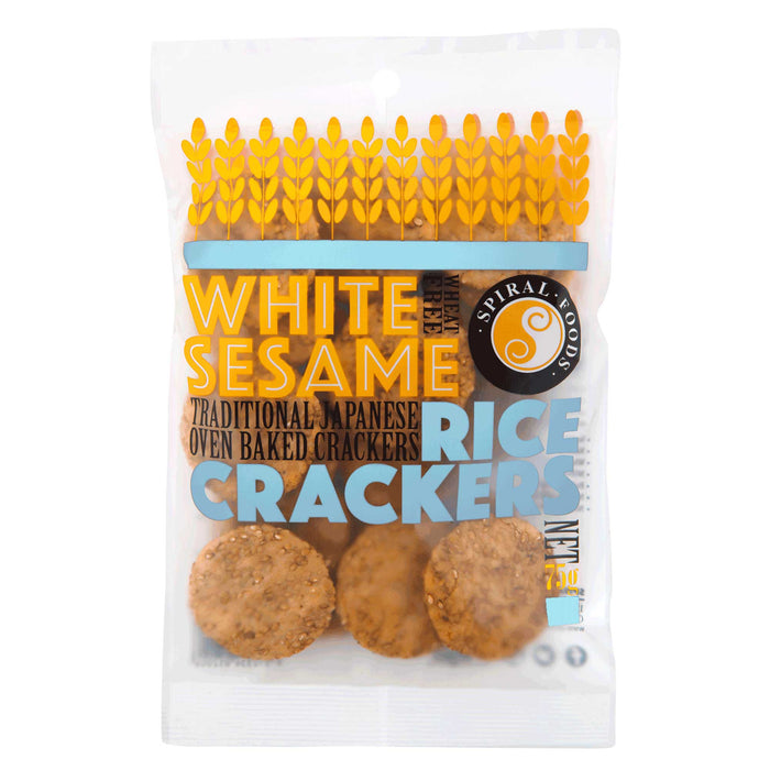Spiral Foods Rice Crackers - Sesame White 75g