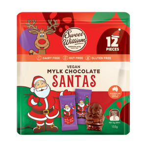 Sweet William Mylk Chocolate Santas 12pk 155g (cold)