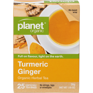 Planet Organic Turmeric Ginger Herbal Tea 25pk