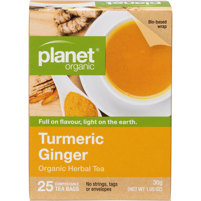 Planet Organic Turmeric Ginger Herbal Tea 25pk
