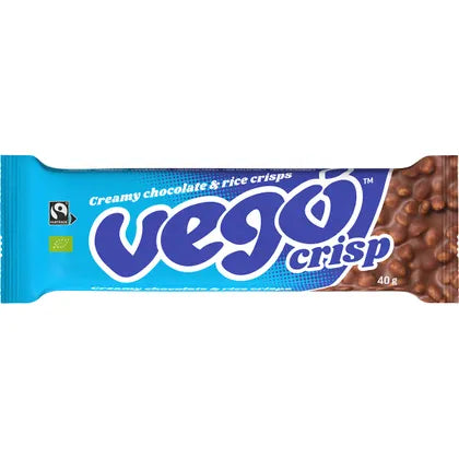 Vego Crisp Chocolate Bar Creamy Chocolate & Rice Crisps 40g (cold)
