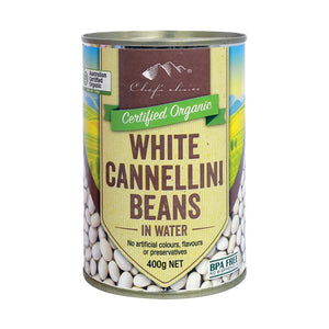 Chefs Choice Organic Beans - White Cannellini Beans in Water Canned 400g