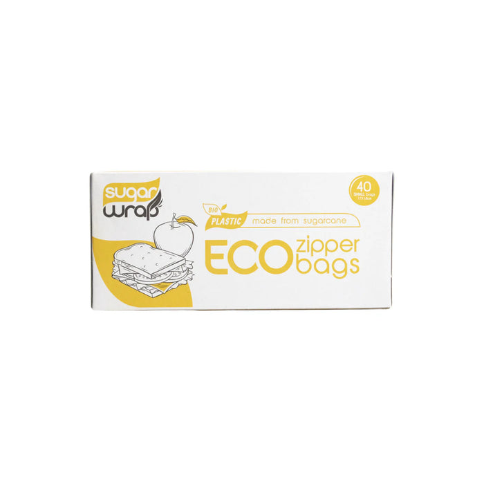 Sugar Wrap Eco Zipper Bags Sugarcane Small 40pk