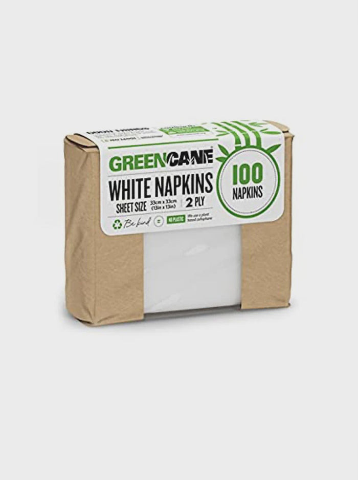 Greencane White Napkins 2PLY (100 Napkins)