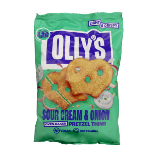 Ollys Pretzel Thins - Sour Cream & Onion 140g
