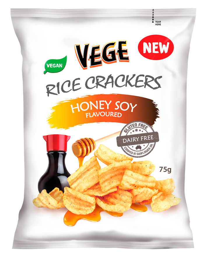 Vege Rice Crackers - Honey Soy 75g