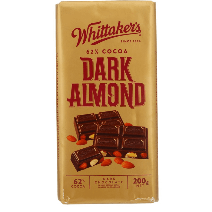 Whittaker's Dark Almond Chocolate 200g