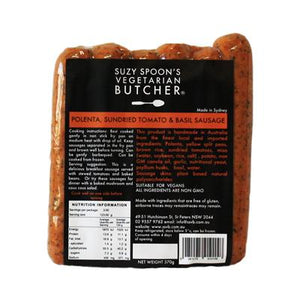 Suzy Spoons Polenta Sundried Tomato & Basil Sausages - 6 pack (cold)
