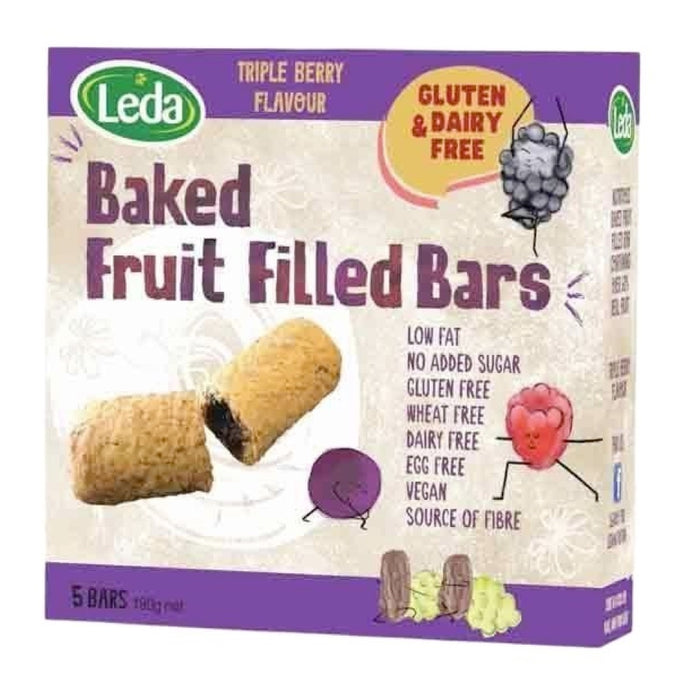 Leda Baked Fruit Filled Bars - Triple Berry 5pk 190g