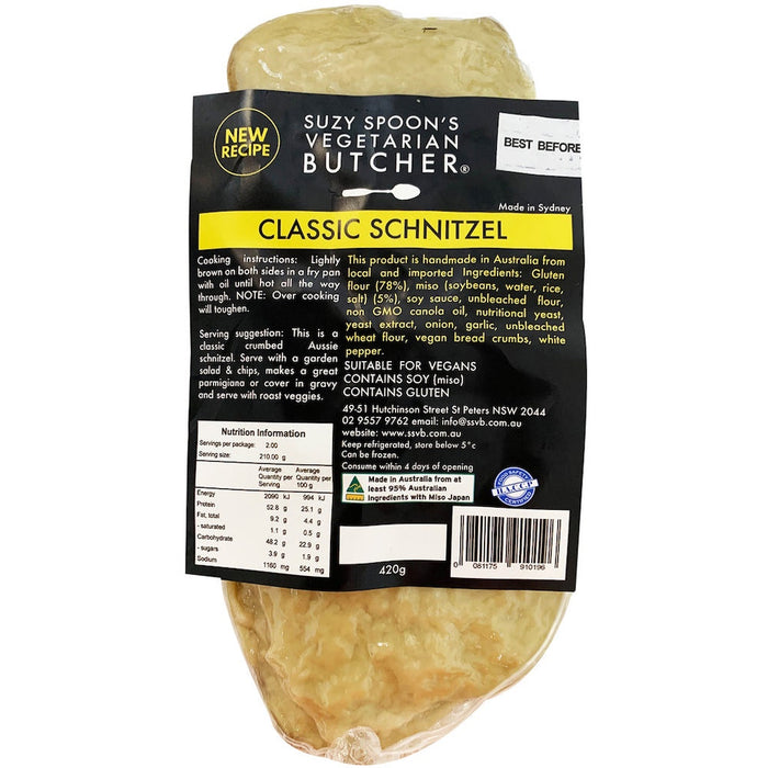 Suzy Spoons Crumbed Schnitzel 2pk 420g (cold)