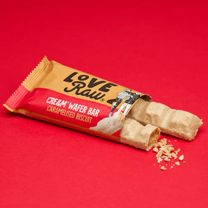 LoveRaw Cream Wafer Bars - Caramelised Biscuit 45g