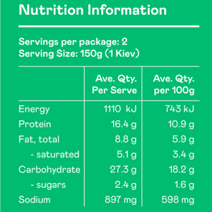 Plantein Garlic Chicken Kiev 300g (cold)