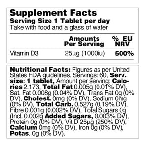 Vegetology Vitashine Vegan Vitamin D3 Tablets 1000iu